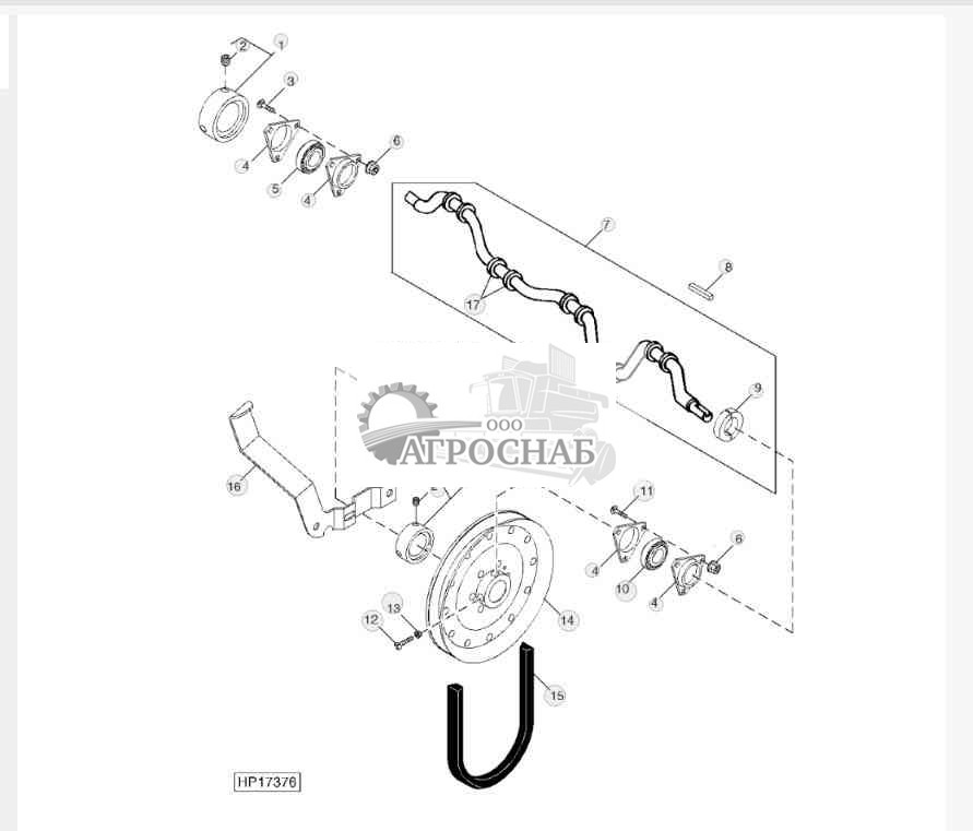 Straw Walker Cranks, Straw Spreader Drive and Shield 